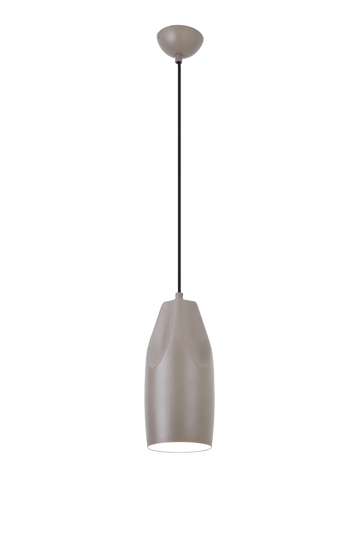 PENDENTE TESSILE AREIA E BRANCO D13CM A28CM 1XE27 15W 3000K