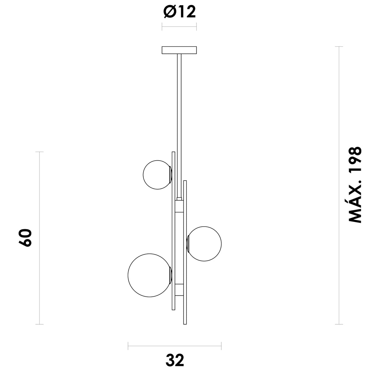 Pendente Jabo Bronze e Opalino 3xG9