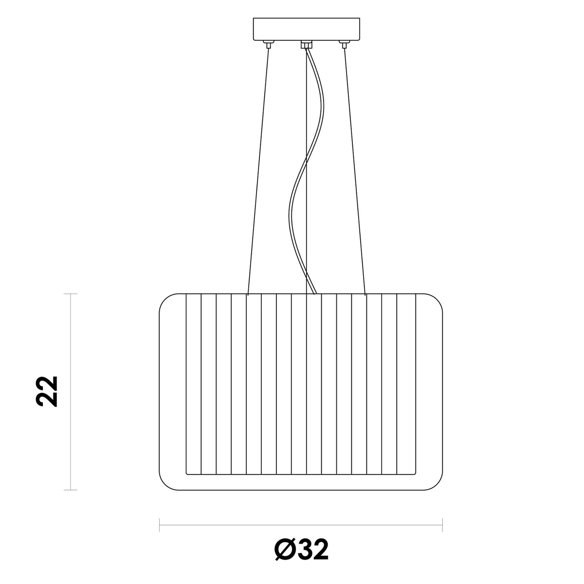 Pendente Malia Transparente e Bege 1xE27