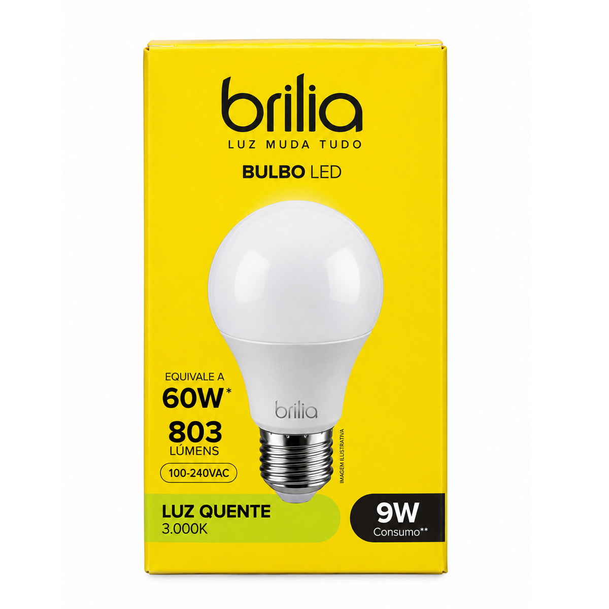 Lâmpada Led A60 9W 3000K