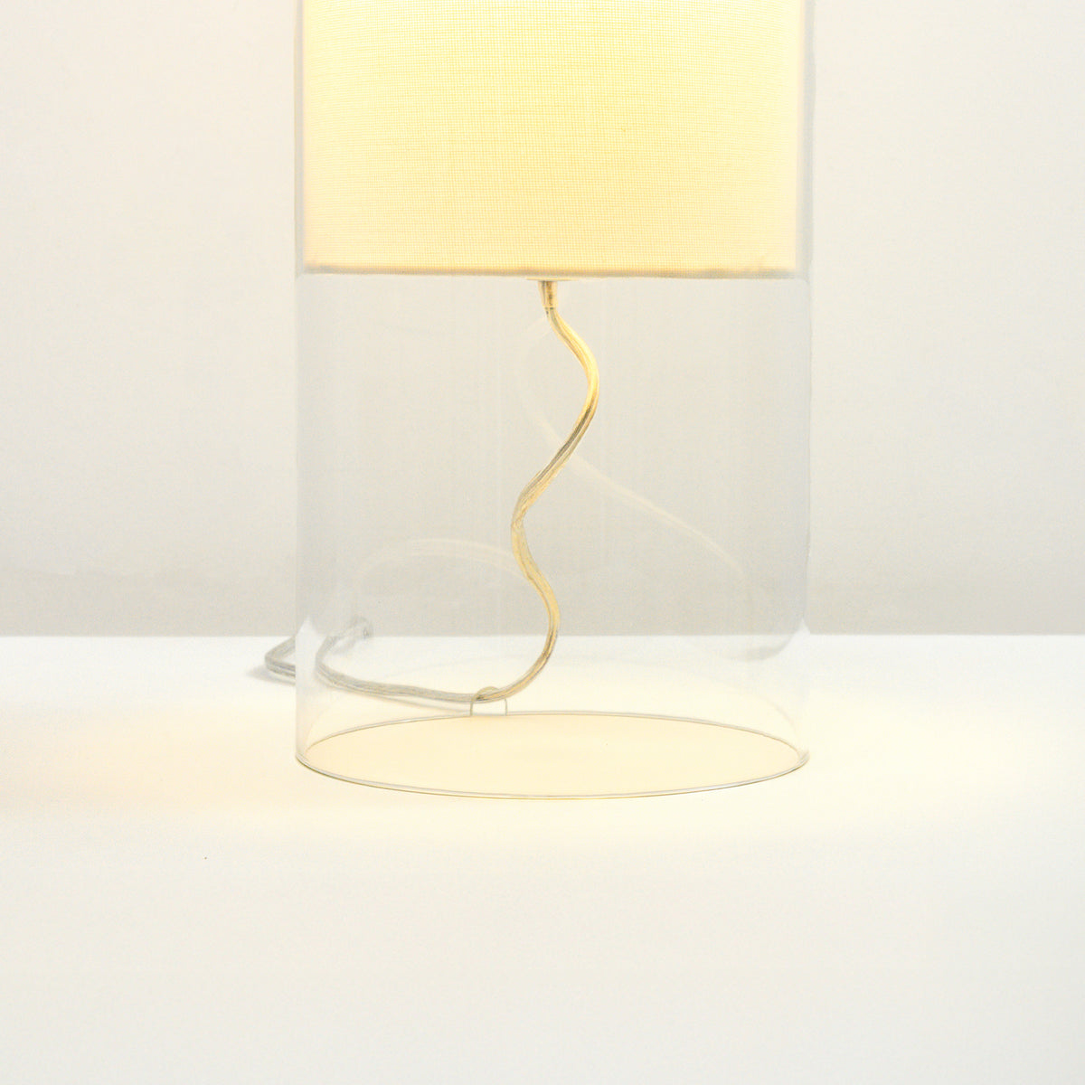Abajur Levit Transparente e Branco 1xE27