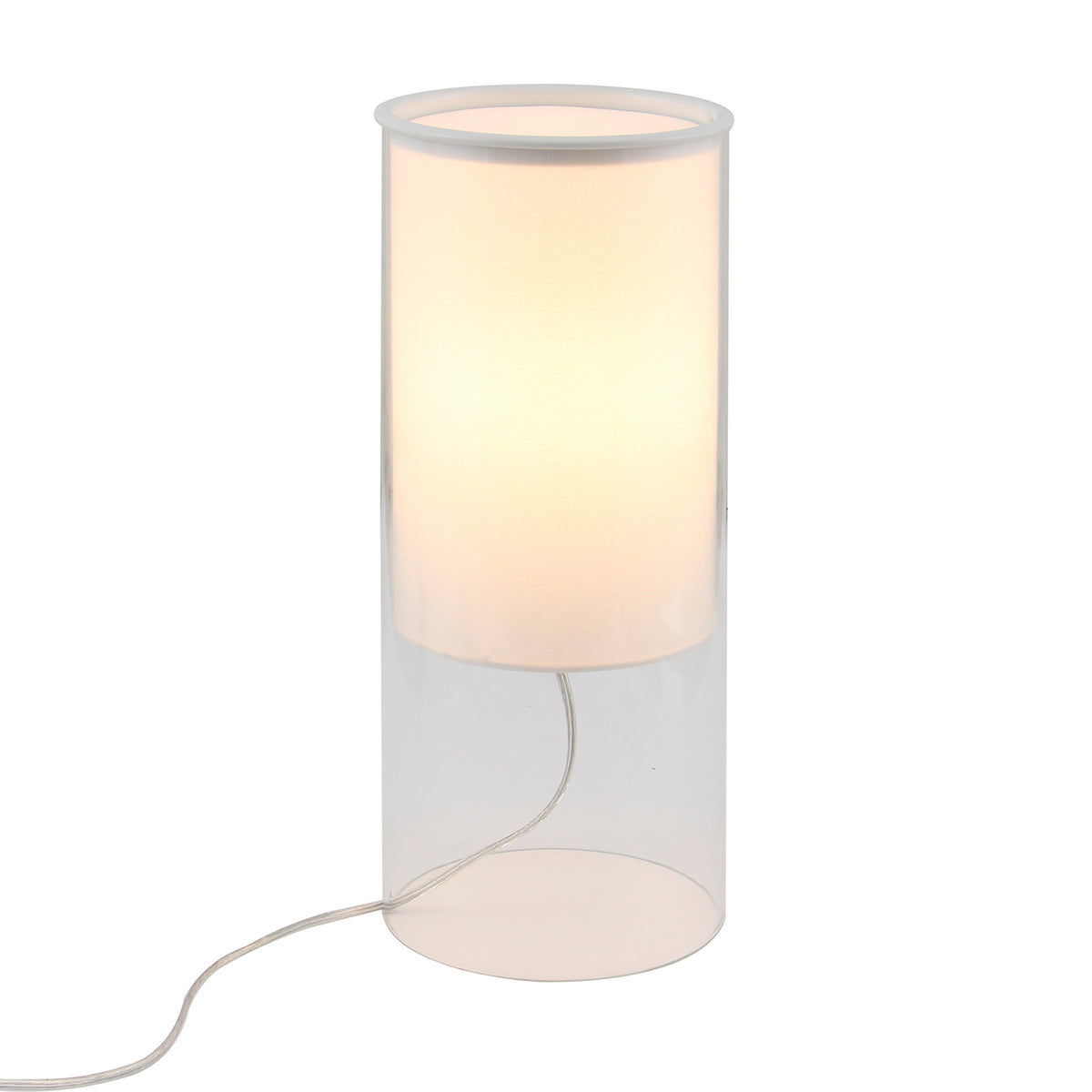Abajur Levit Transparente e Branco 1xE27