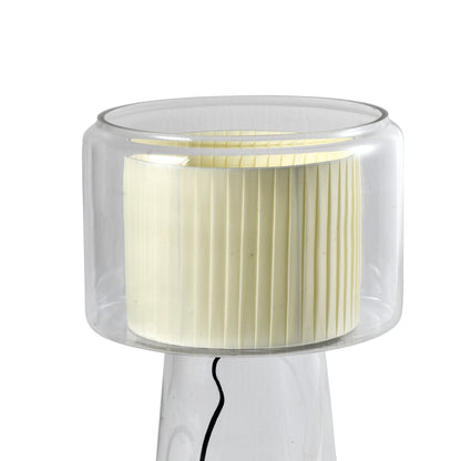 Abajur Malia Transparente e Bege 1xE27