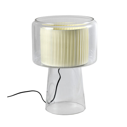 Abajur Malia Transparente e Bege 1xE27