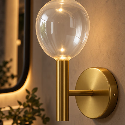 Arandela Gum Dourado e Transparente 2W 3000K