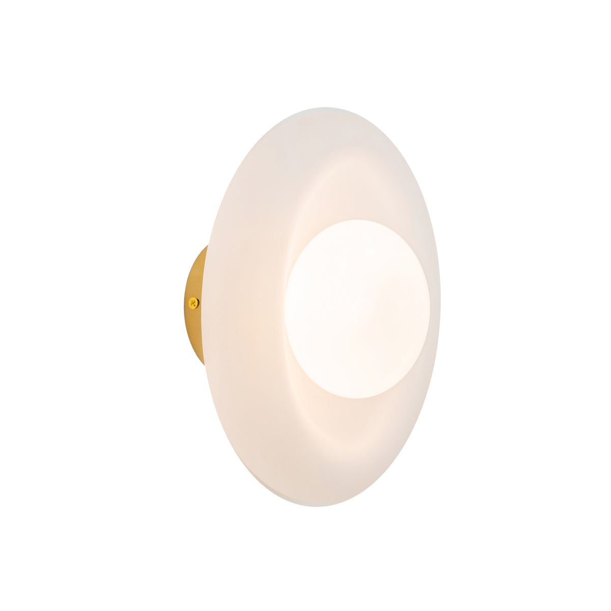 Arandela Lúcio Dourado e Vidro Jateado/Opalino 1xG9