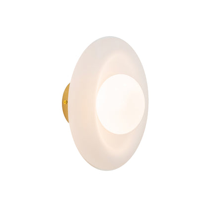 Arandela Lúcio Dourado e Vidro Jateado/Opalino 1xG9