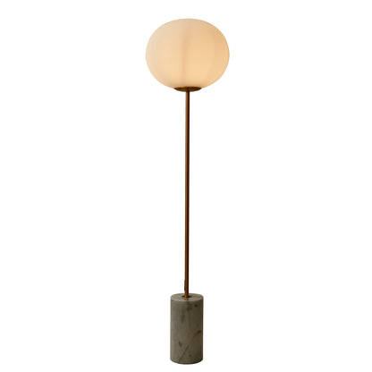 Luminária de Piso Coluna Pinna Opalino e Dourado 1xE27