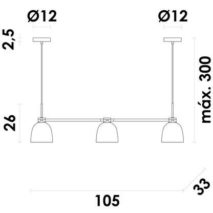 Pendente Aalto Dourado e Opalino 6xE14