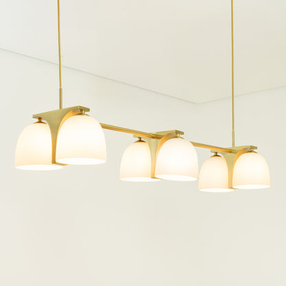 Pendente Aalto Dourado e Opalino 6xE14