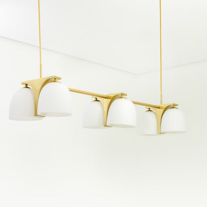 Pendente Aalto Dourado e Opalino 6xE14