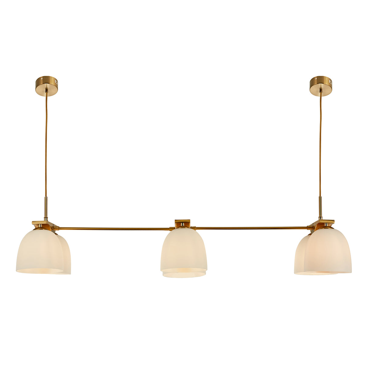 Pendente Aalto Dourado e Opalino 6xE14