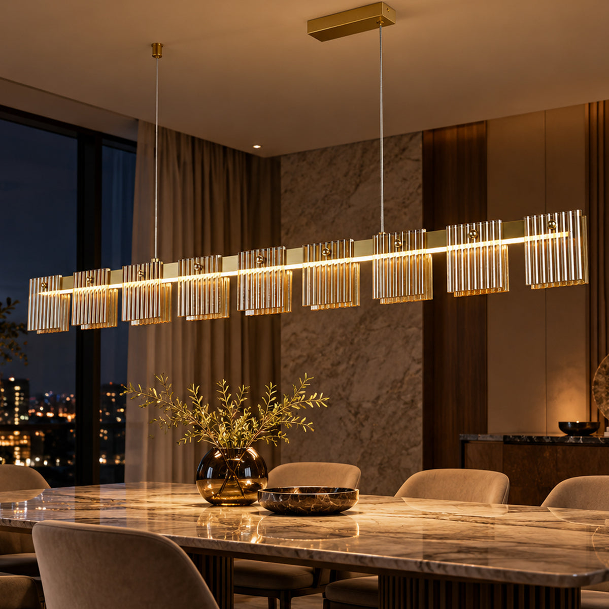Pendente Array Dourado e Âmbar 24W 3000K