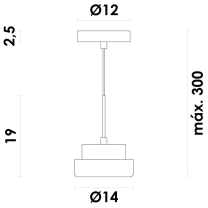 Pendente Bast Natural e Preto 1xG9