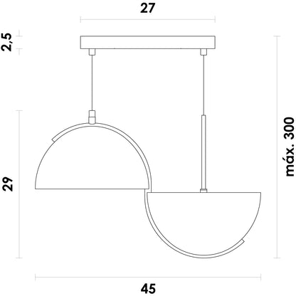Pendente Bizani Opalino e Latão 7W 3000K