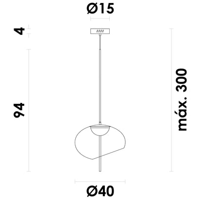 Pendente Coala Conhaque e Latão 10W 2700K