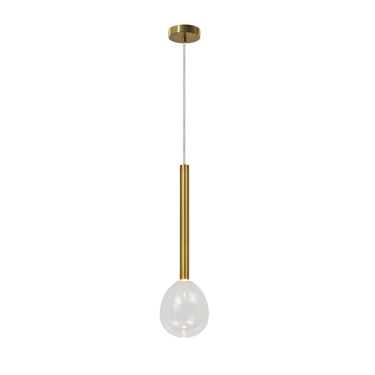 Pendente Gum Dourado e Transparente 2W 3000K