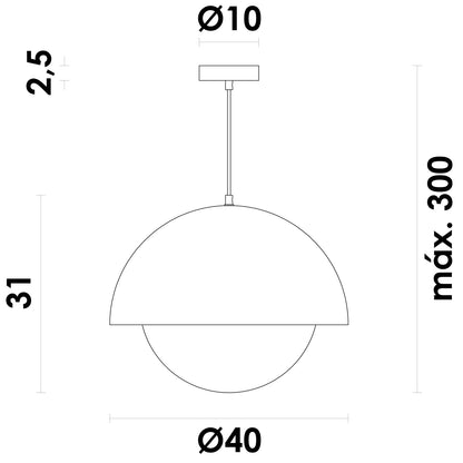 Pendente Malfatti Marrom e Opalino 1xE27