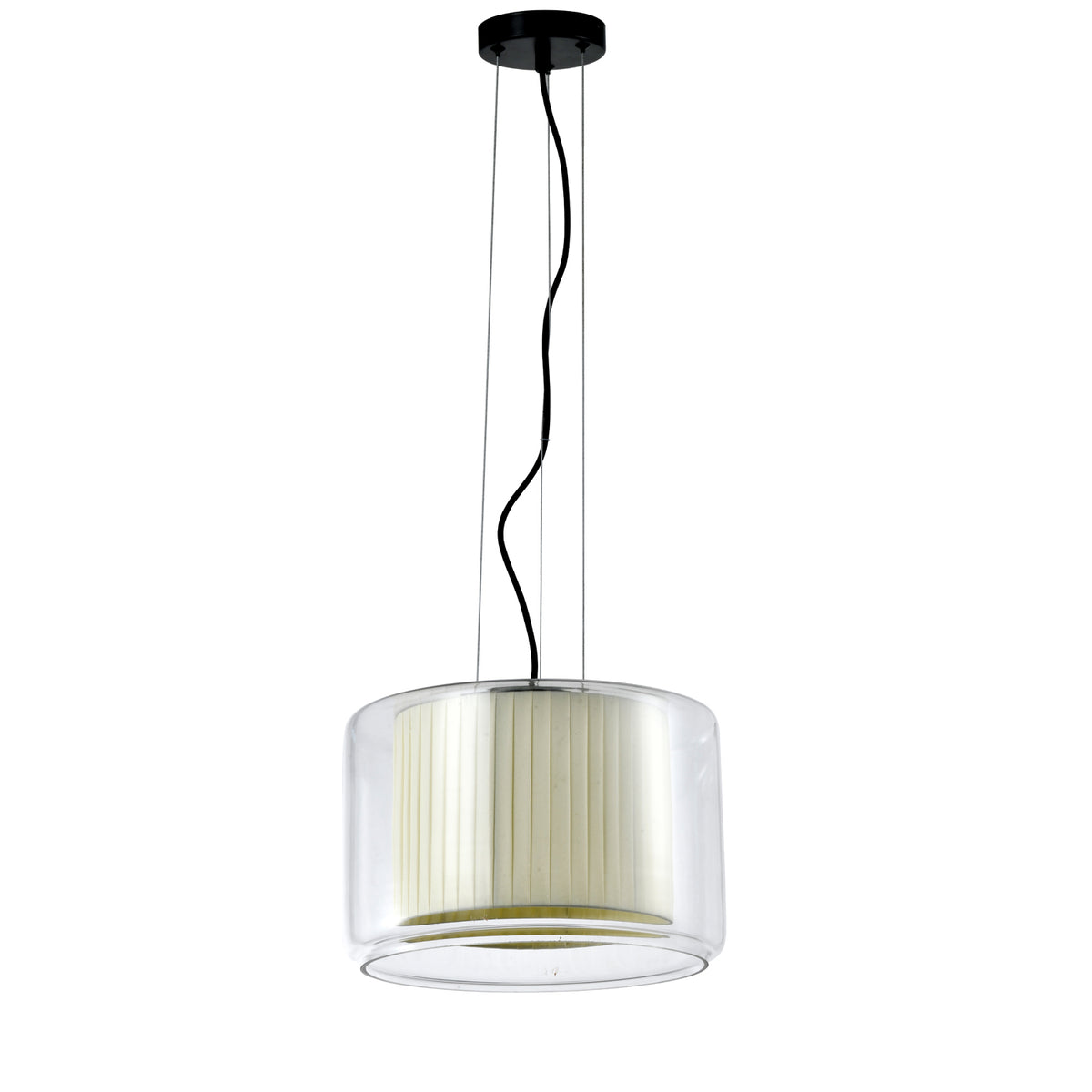 Pendente Malia Transparente e Bege 1xE27