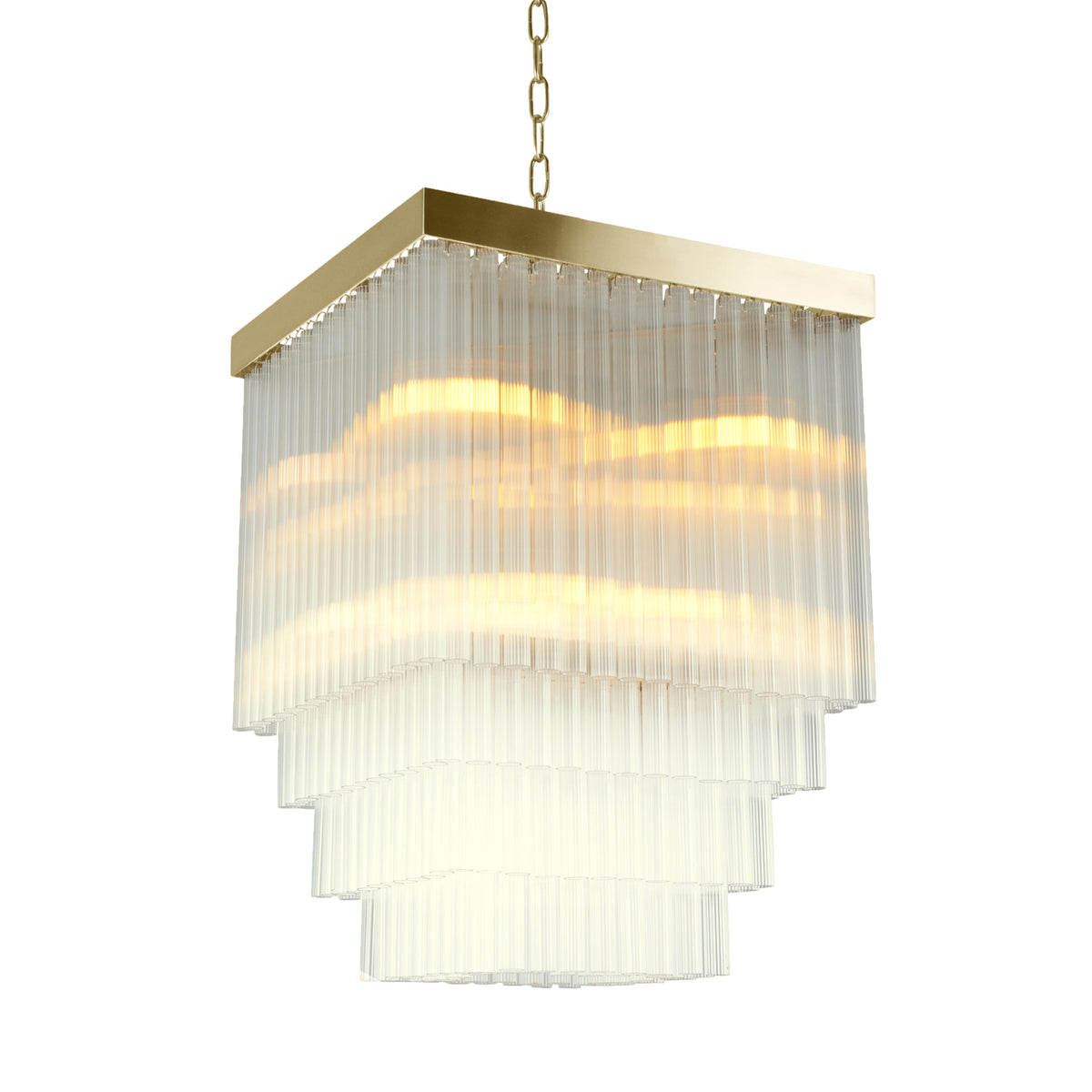 Pendente Olimpo Transparente e Latão 8xE14