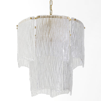 Pendente Pasta Transparente e Latao 4xE14