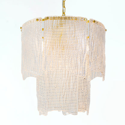 Pendente Pasta Transparente e Latao 4xE14
