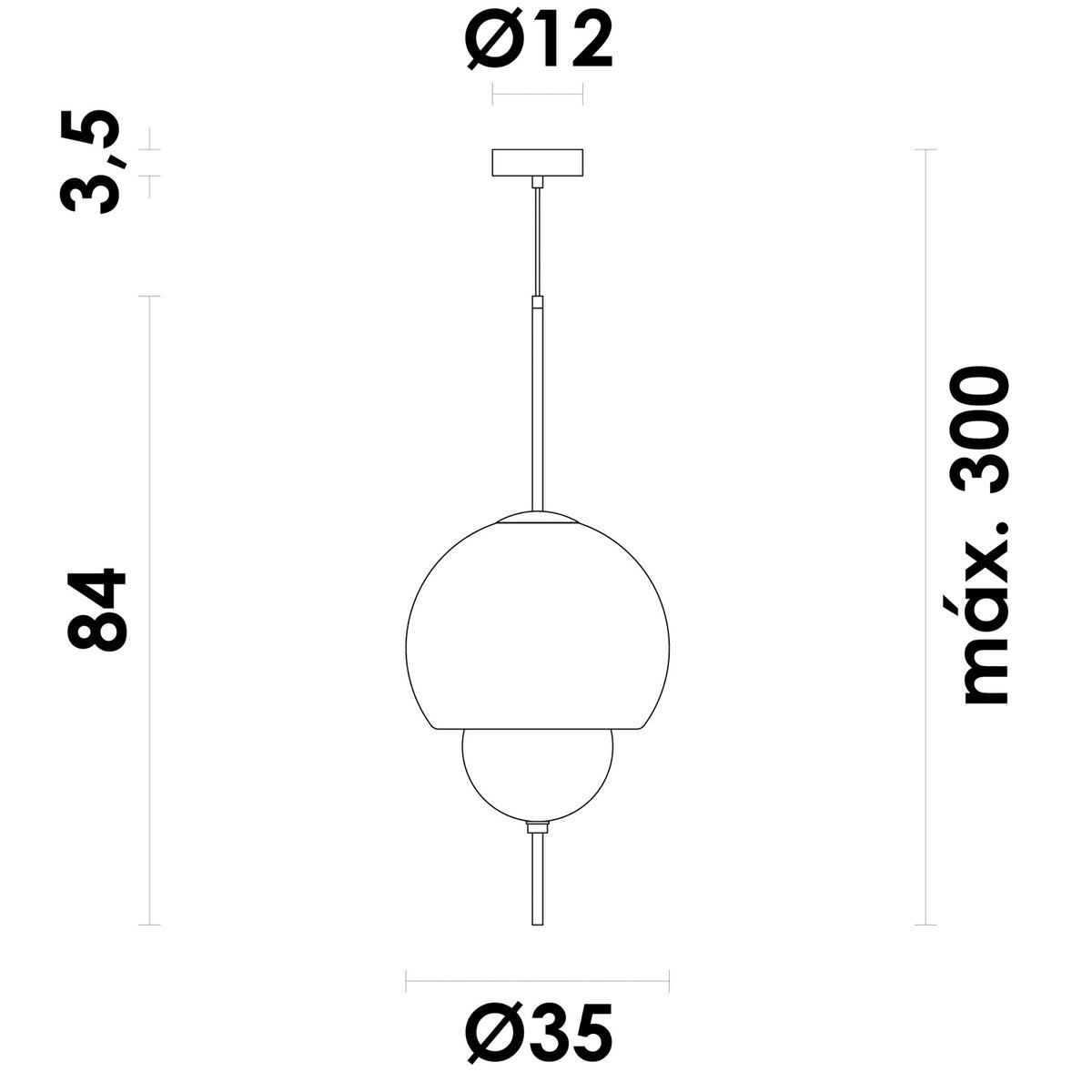 Pendente Perla Âmbar e Dourado 5W 2700K
