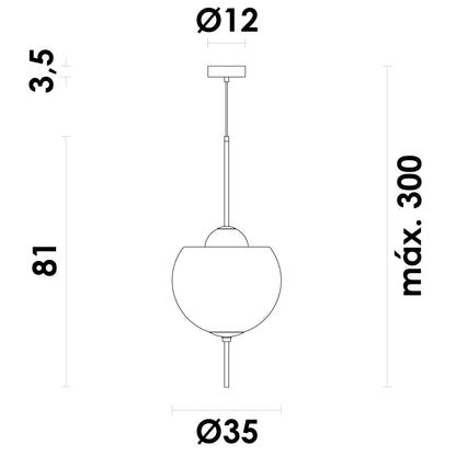 Pendente Perla Âmbar e Dourado 10W 2700K