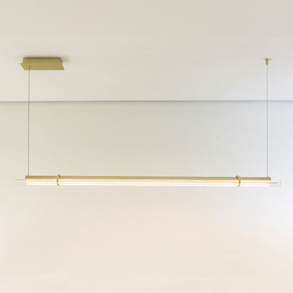 Pendente Prisma Dourado e Transparente 18W 3000K