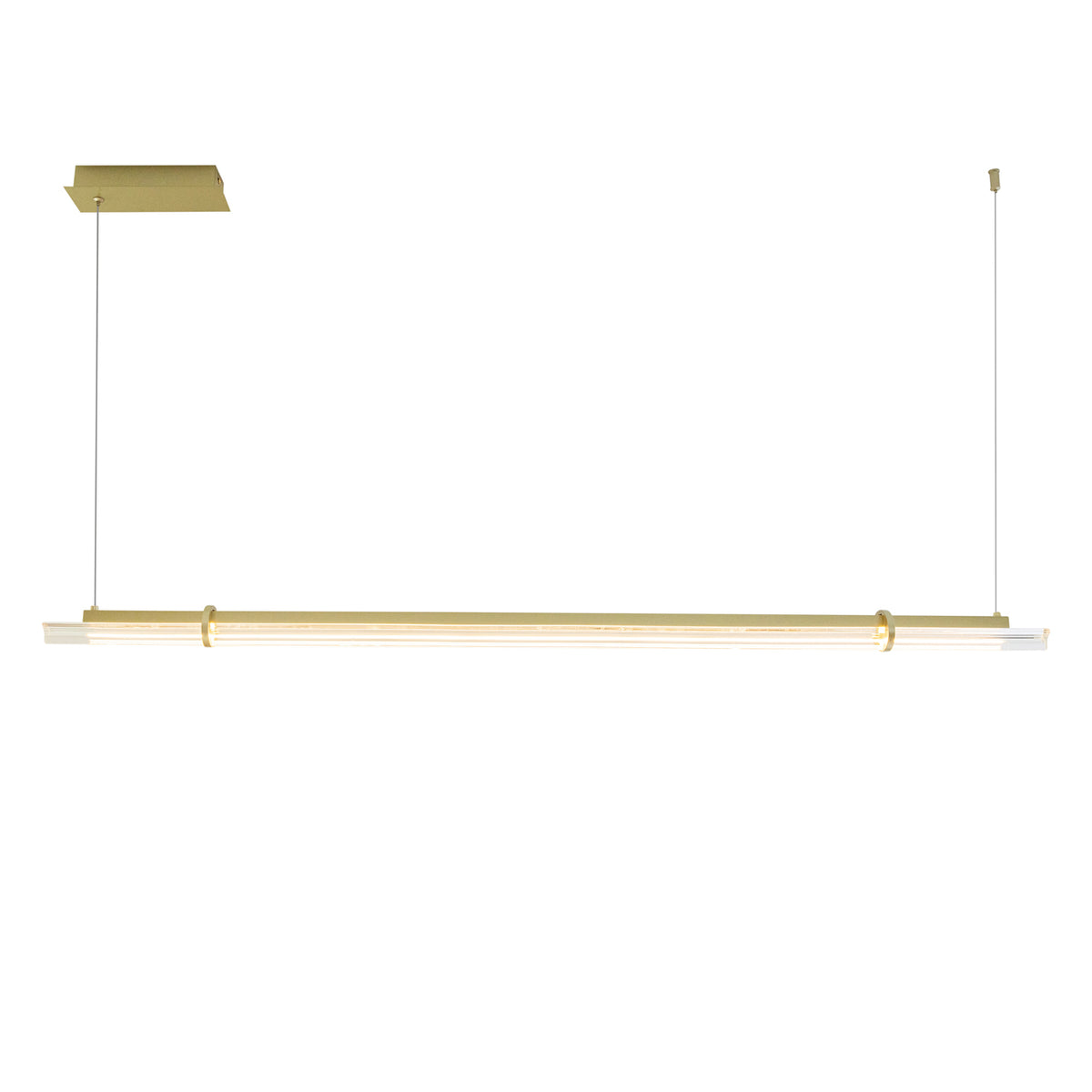 Pendente Prisma Dourado e Transparente 18W 3000K