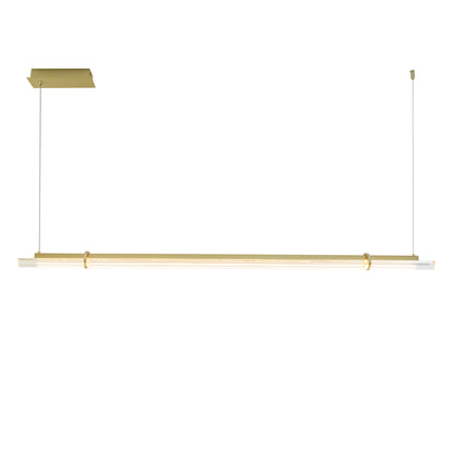 Pendente Prisma Dourado e Transparente 18W 3000K