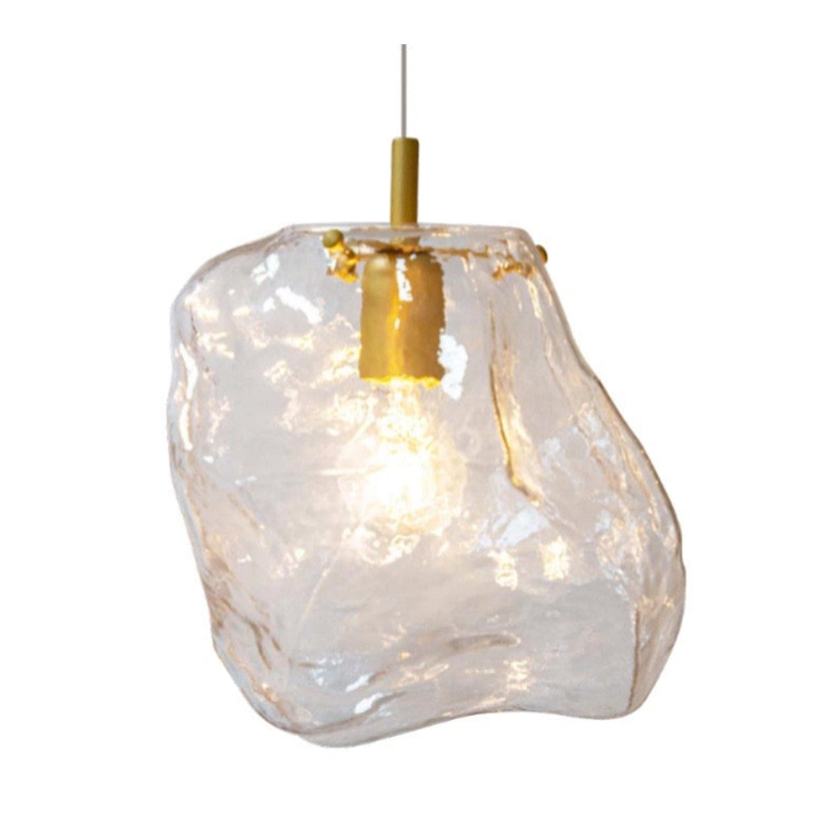 Pendente Roccia Dourado e Transparente 1xE27