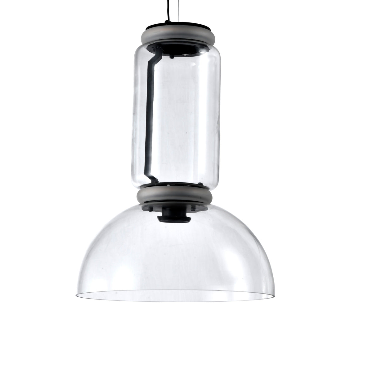 Pendente Sateli Transparente e Preto 17W 3000K