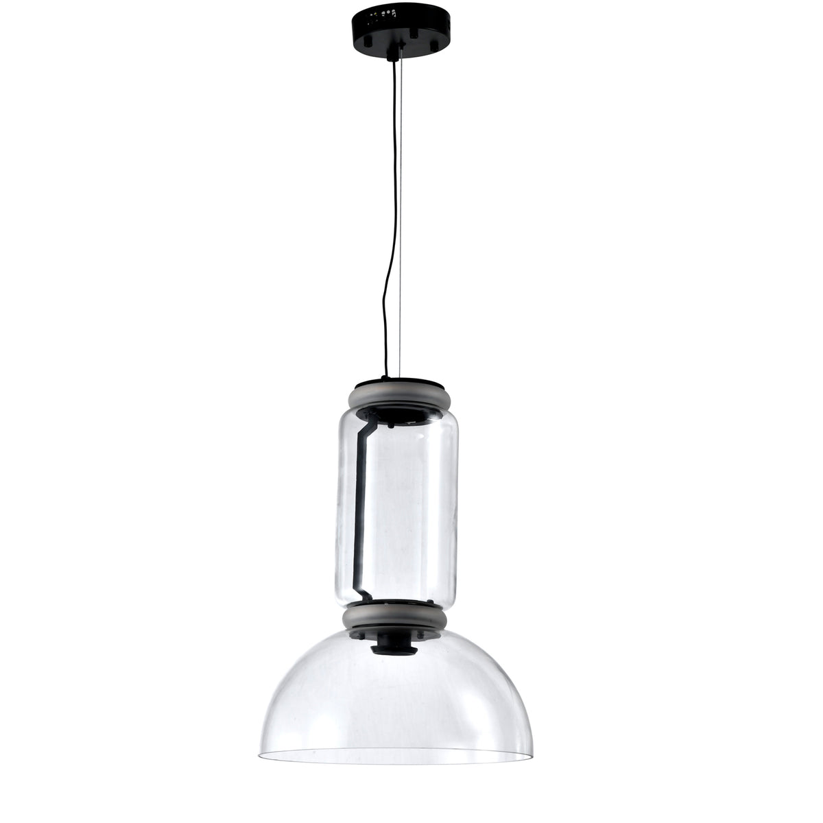 Pendente Sateli Transparente e Preto 17W 3000K