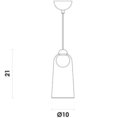 Pendente Windbell Transparente e Grafite 6W 3000K