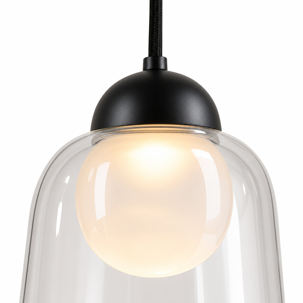 Pendente Windbell Transparente e Grafite 6W 3000K