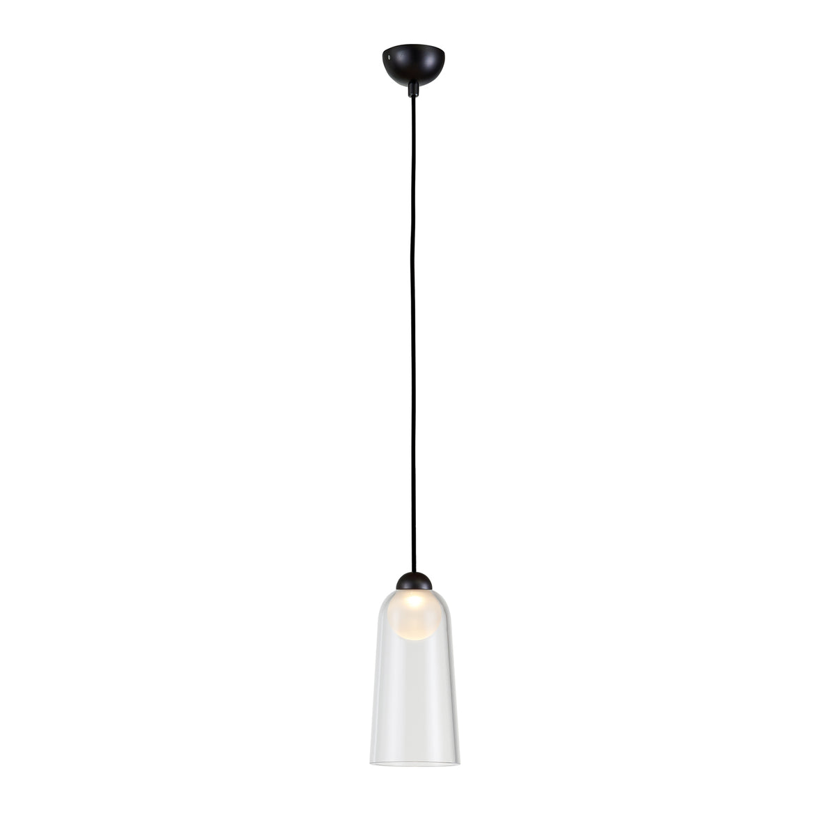 Pendente Windbell Transparente e Grafite 6W 3000K