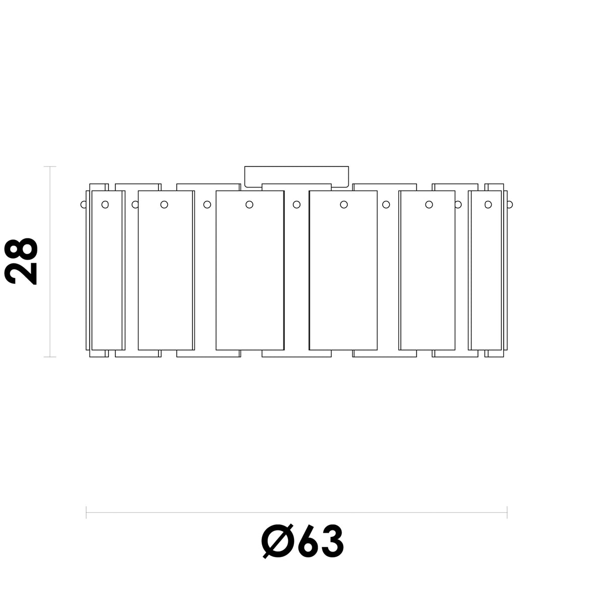 Plafon Drumond Transparente e Latao 6xE14