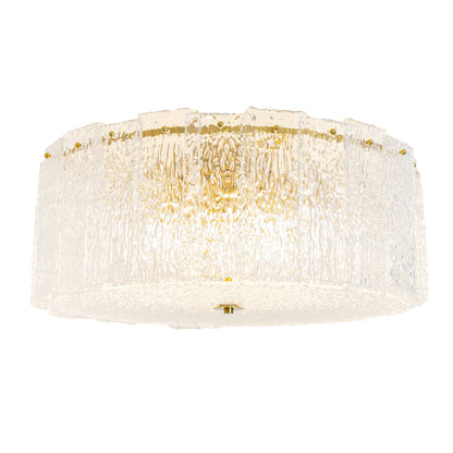 Plafon Drumond Transparente e Latao 6xE14