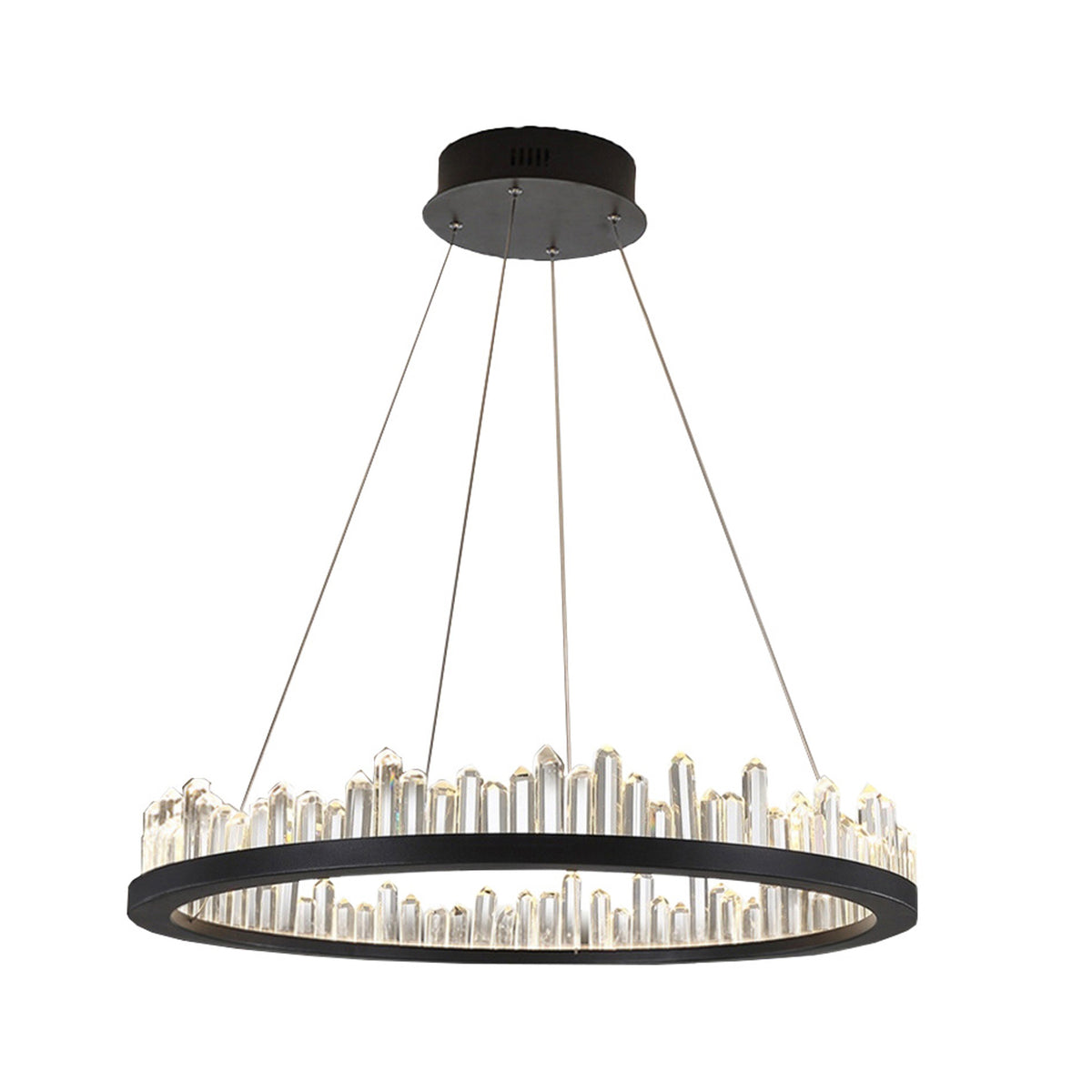 Pendente Roca Preto e Cristais 36W 3000K