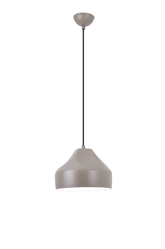 PENDENTE TESSILE AREIA E BRANCO D24CM A18CM 1XE27 15W 3000K
