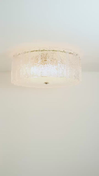 Plafon Drumond Transparente e Latao 6xE14
