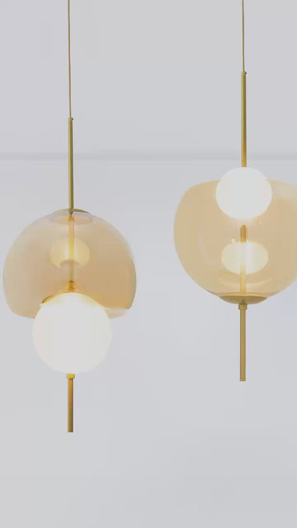 Pendente Perla Âmbar e Dourado 5W 2700K
