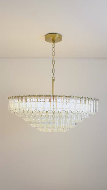 Pendente Emiliano Transparente e Bronze 12xE14