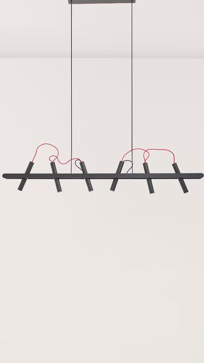 Pendente Acus Preto e Vermelho 30W 2700K