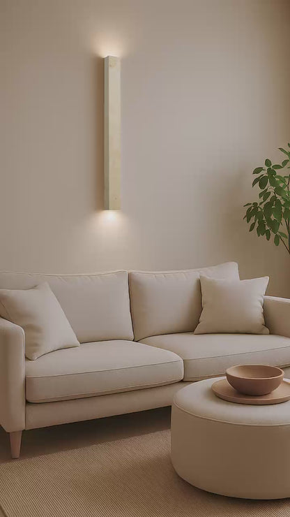 Arandela Pillar Mármore Bege 2xG9