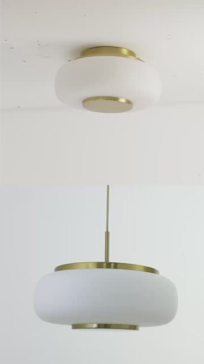 Plafon Cintila Opalino e Dourado 15W 2700K