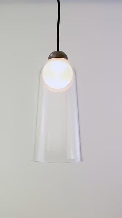 Pendente Windbell Transparente e Grafite 6W 3000K